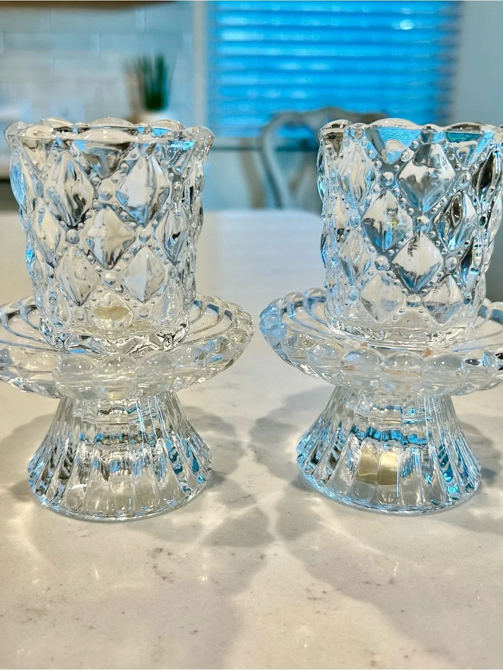 Partylite Quilted Crystal Votive Candle Holders